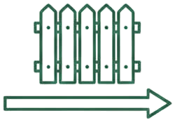 Fence length icon for fence removal pricing (linear footage affects cost)