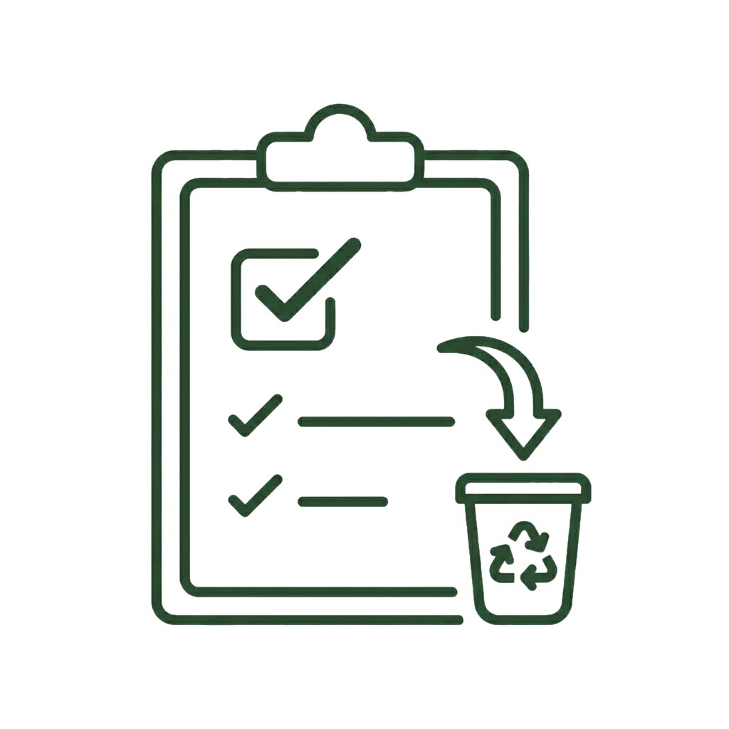 Proper handling and responsible disposal of removed items