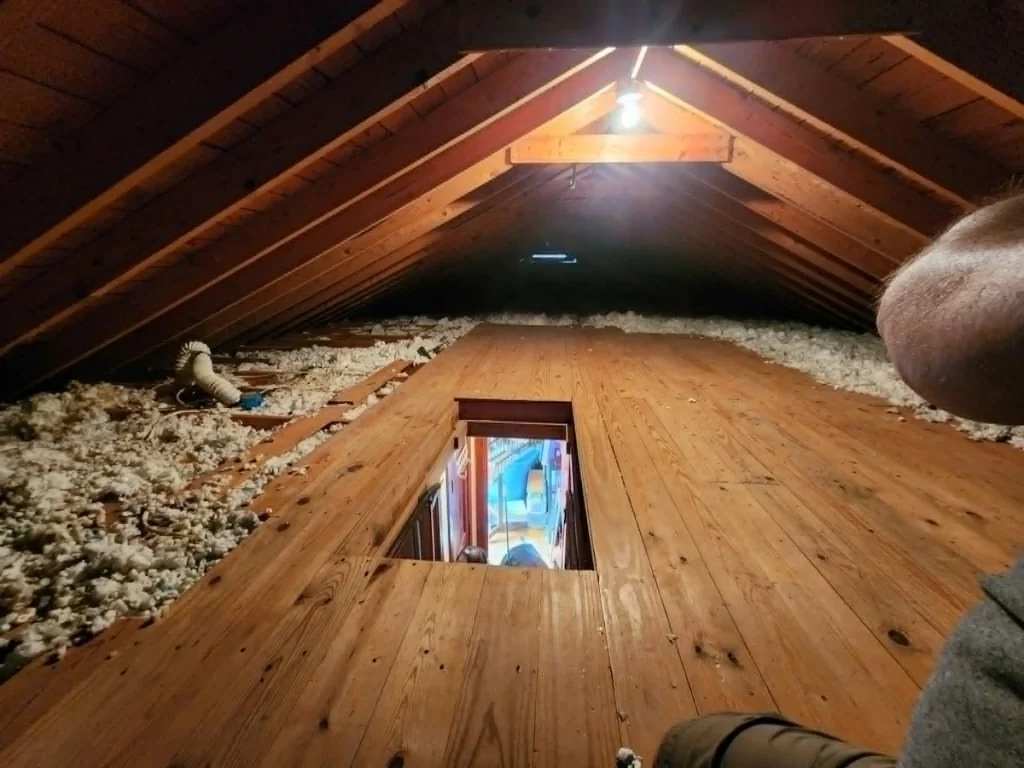 After photo of an attic cleanout in Pulaski, TN showing the attic cleared out after junk removal