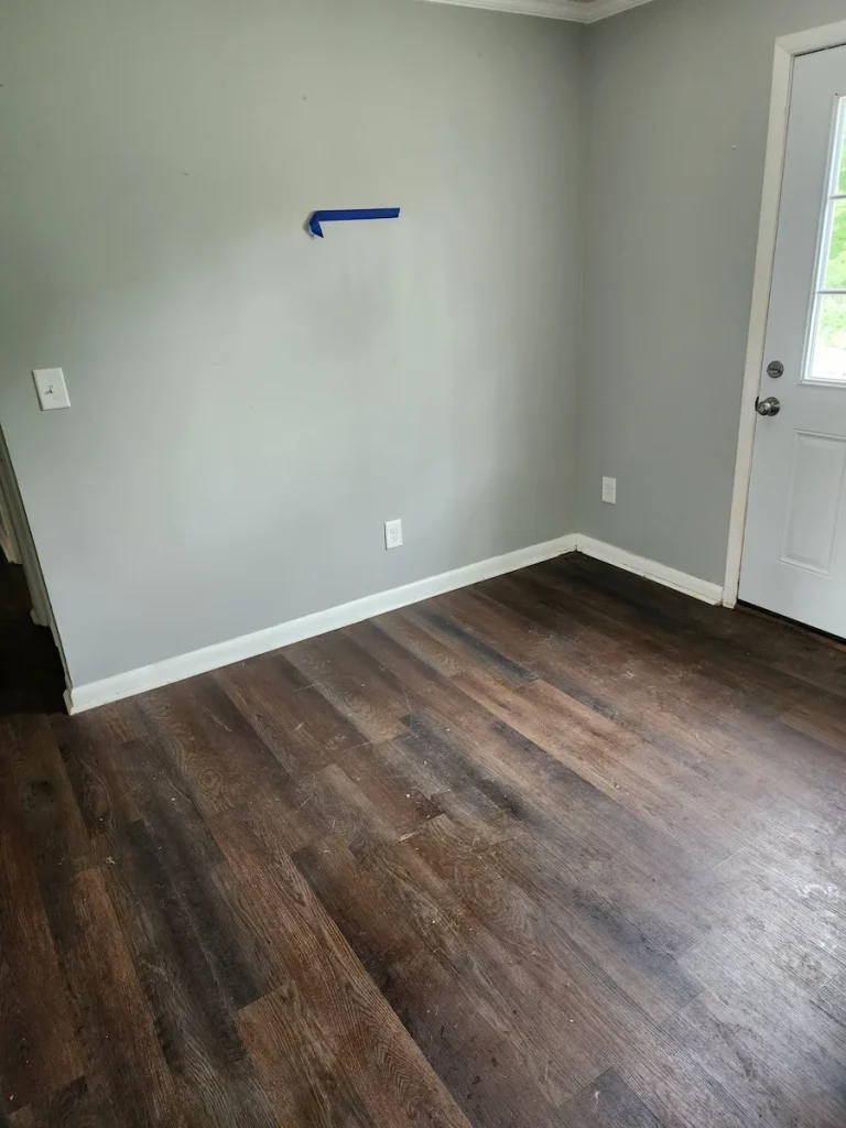 After photo of a foreclosure cleanout dining room in Pulaski, TN showing the room cleared