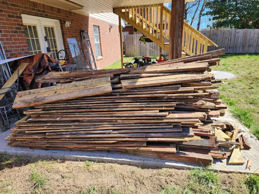 Before photo of construction debris removal in Spring Hill, TN