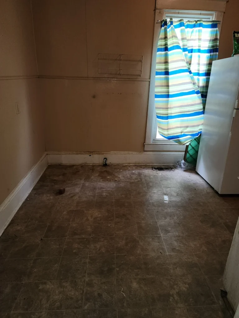 After photo showing trash and debris removed from a Lewisburg rental property