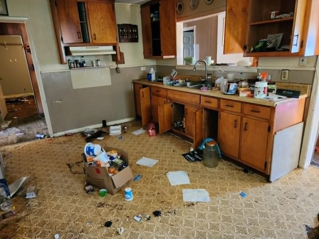 Before photo of another area of a rental property cleanout in Manchester, TN