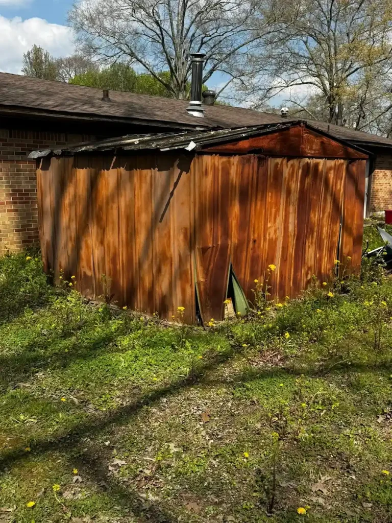 Before photo of a shed removal in Manchester, TN