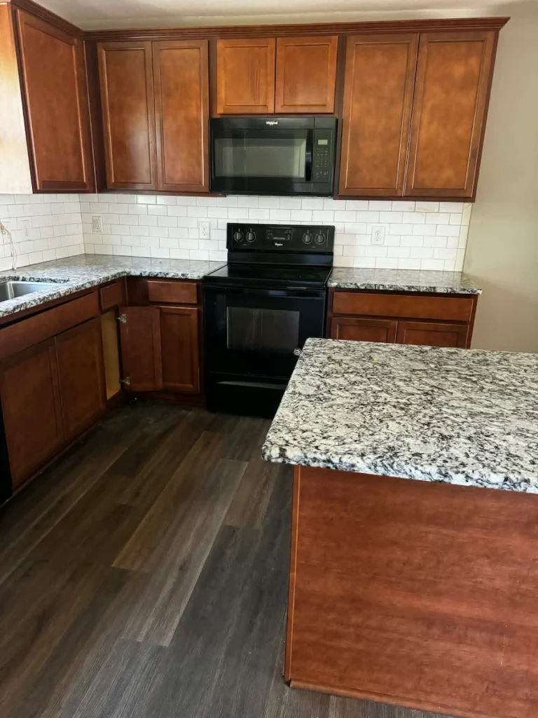 After photo of another kitchen area cleared after a Columbia foreclosure cleanout