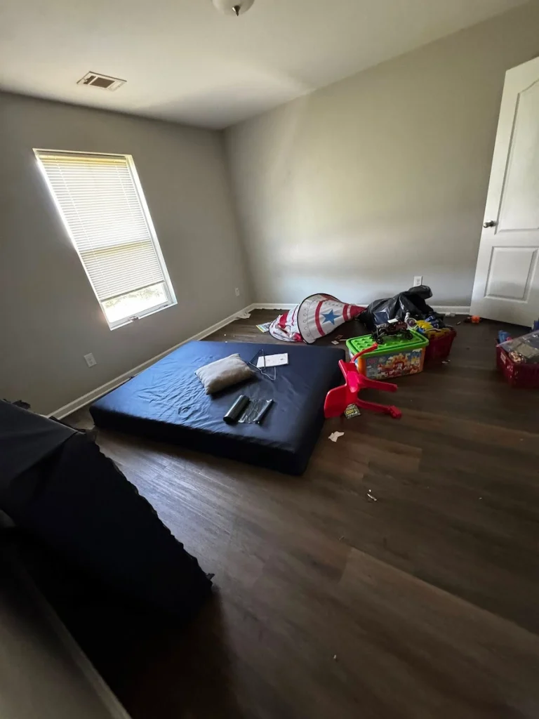 Before photo of a foreclosure bedroom cleanout in Columbia, TN