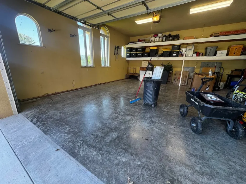 After photo of a garage cleanout in Chapel Hill, TN showing the garage cleared out