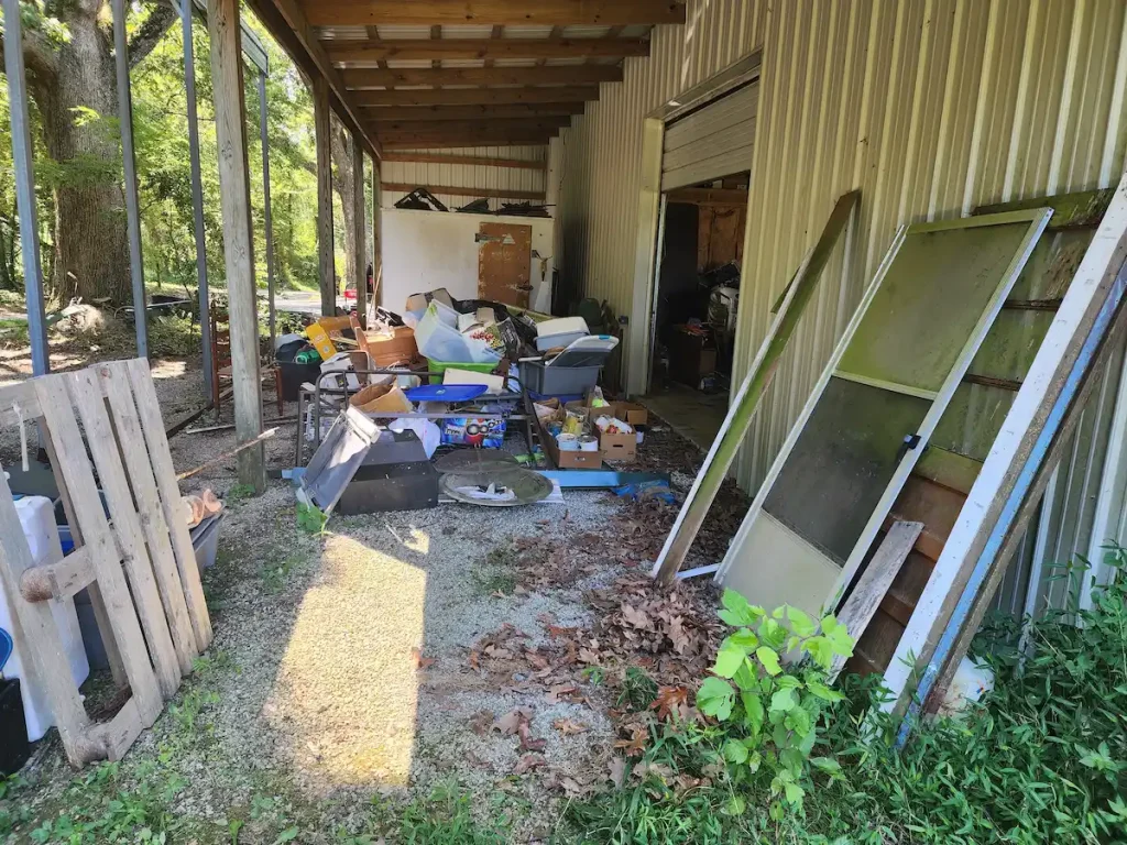 Before photo of a shop cleanout in Summertown, TN with unwanted items before removal